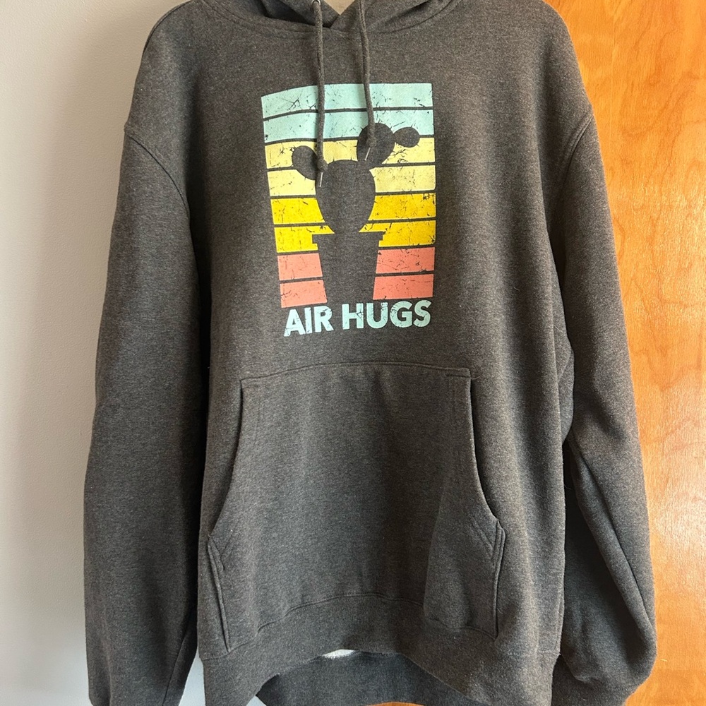 Gray Hoodie with Air Hugs Cactus Design